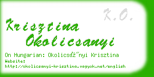 krisztina okolicsanyi business card